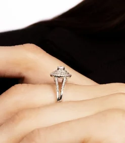 MES BIJOUX Ring 'Darwin Topaze' witgoud en diamanten silver Clearance