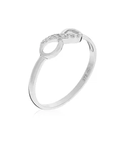 MES BIJOUX Ring "Infinity" Witgoud en Zirkonium silver Hot