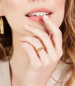 Lucardi Ring 'Iva' Staal gold Outlet