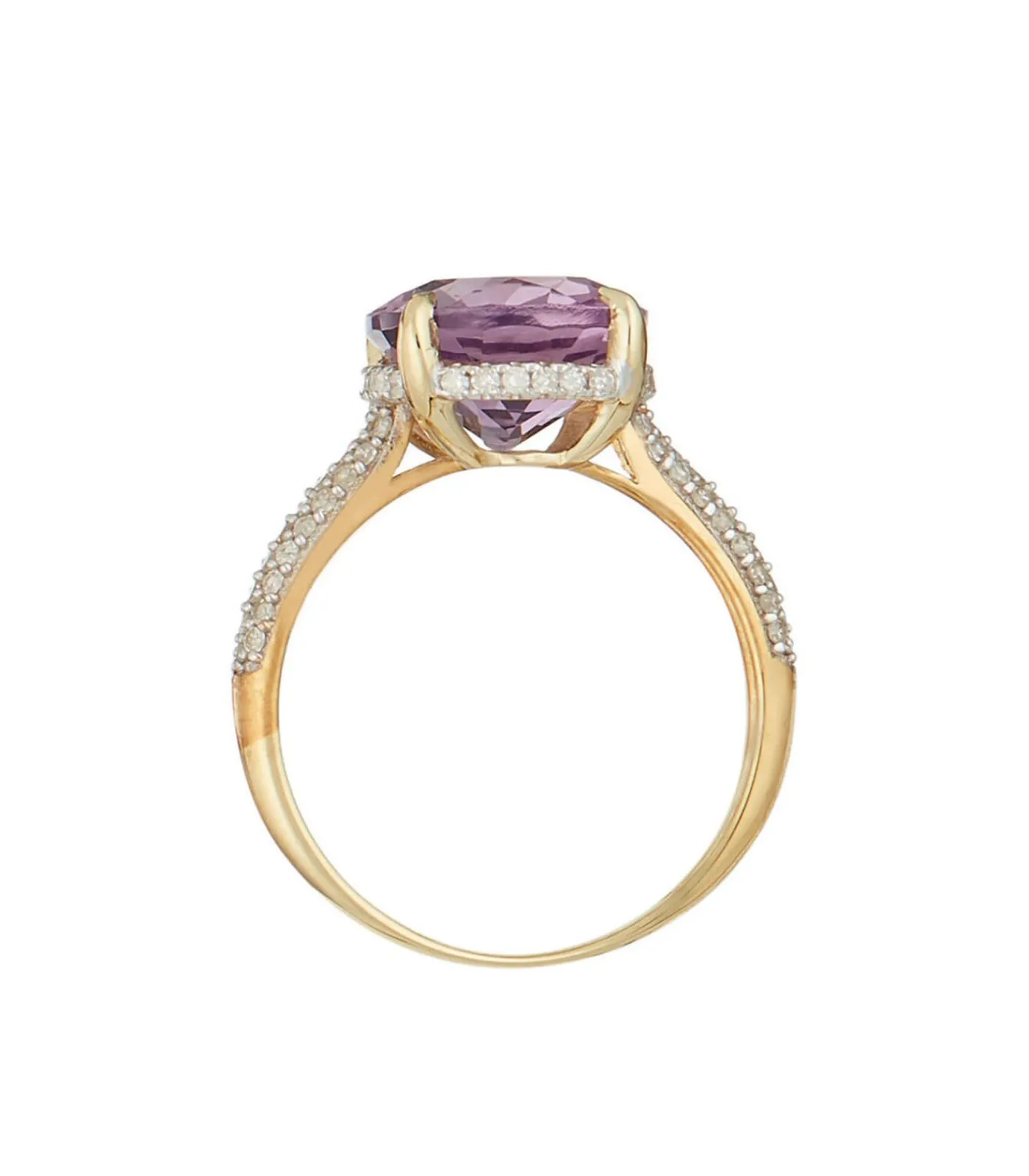 MES BIJOUX Ring 'Maitland Améthyste' geelgoud en diamanten gold