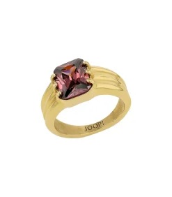 JOOP! Ring mit Stein voor dames, roestvrij staal, zirkonia gold Outlet