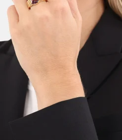 JOOP! Ring mit Stein voor dames, roestvrij staal, zirkonia gold Outlet