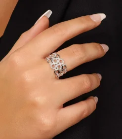 MES BIJOUX Ring 'Nouons nos liens' witgoud en diamanten silver Online