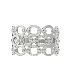 MES BIJOUX Ring 'Nouons nos liens' witgoud en diamanten silver Online