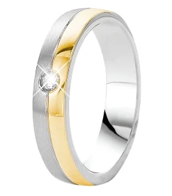 Lucardi Ring 'Praag' Staal - zilverkleurig-goudkleurig gold/silver Hot