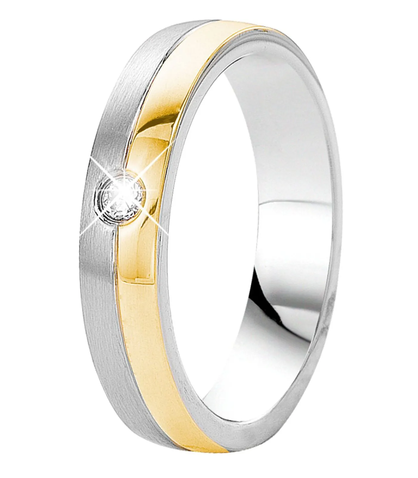 Lucardi Ring 'Praag' Staal - zilverkleurig-goudkleurig gold/silver Hot