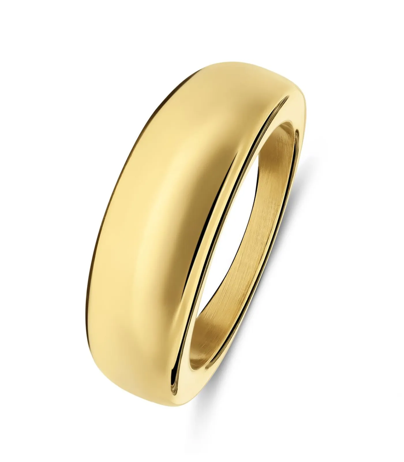 Lucardi Ring Staal gold Clearance
