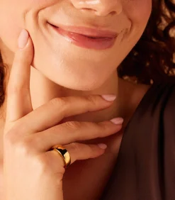 Lucardi Ring Staal gold Clearance