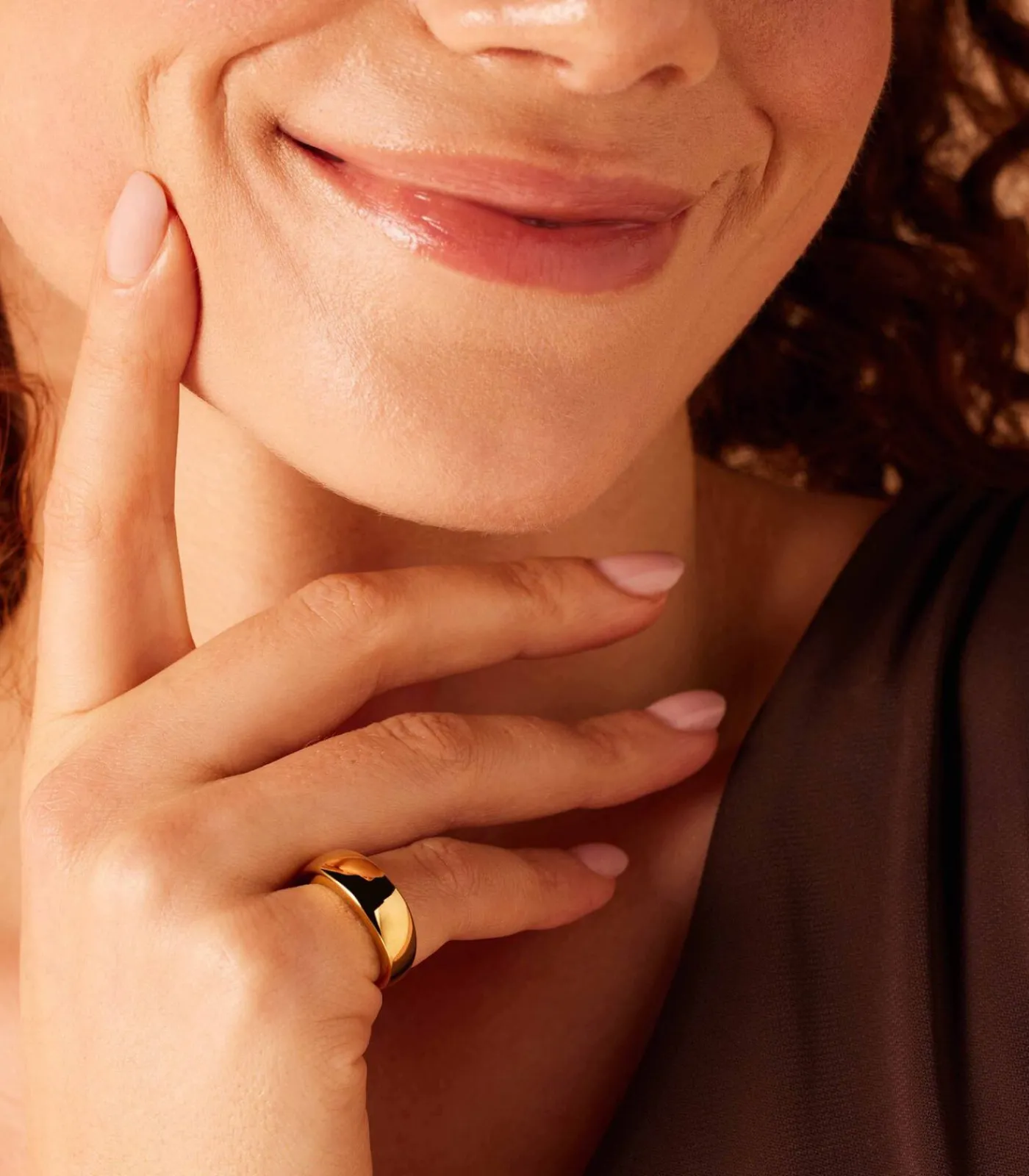 Lucardi Ring Staal gold Clearance