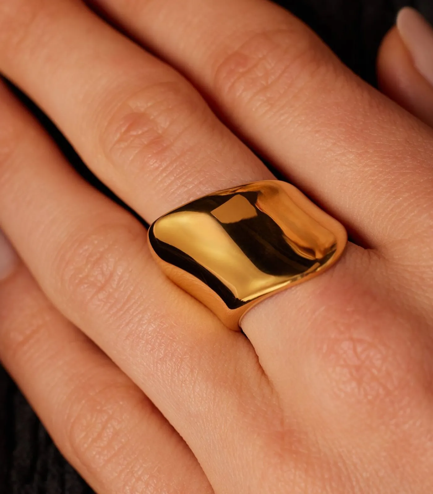 Lucardi Ring Staal gold Outlet