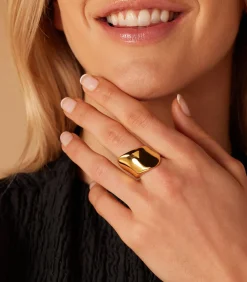 Lucardi Ring Staal gold Outlet