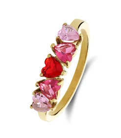 Lucardi Ring Staal - Goudkleurig pink Sale