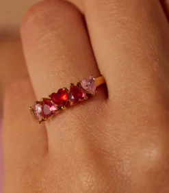 Lucardi Ring Staal - Goudkleurig pink Sale