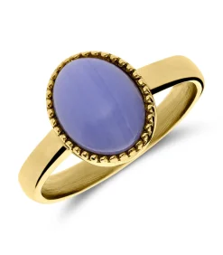 Lucardi Ring Staal - Goudkleurig blue Clearance