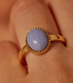 Lucardi Ring Staal - Goudkleurig blue Clearance