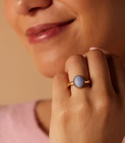 Lucardi Ring Staal - Goudkleurig blue Clearance