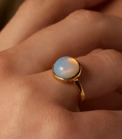 Lucardi Ring Staal - Goudkleurig offWhite New