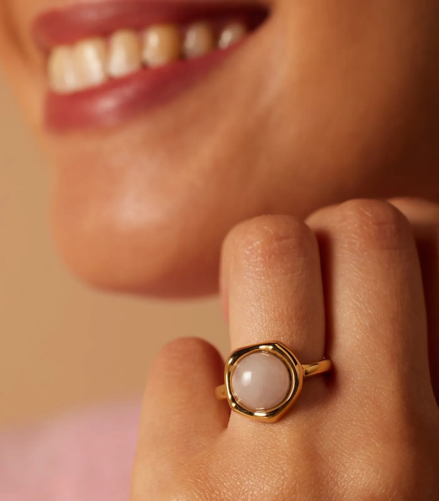 Lucardi Ring Staal - Goudkleurig pink Online