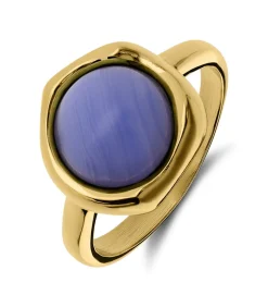 Lucardi Ring Staal - Goudkleurig blue Outlet