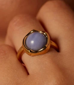 Lucardi Ring Staal - Goudkleurig blue Outlet