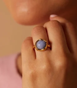 Lucardi Ring Staal - Goudkleurig blue Outlet