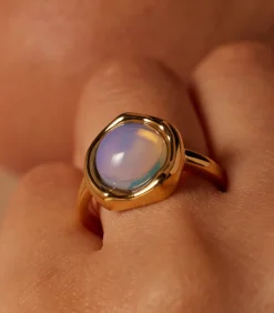 Lucardi Ring Staal - Goudkleurig offWhite Sale