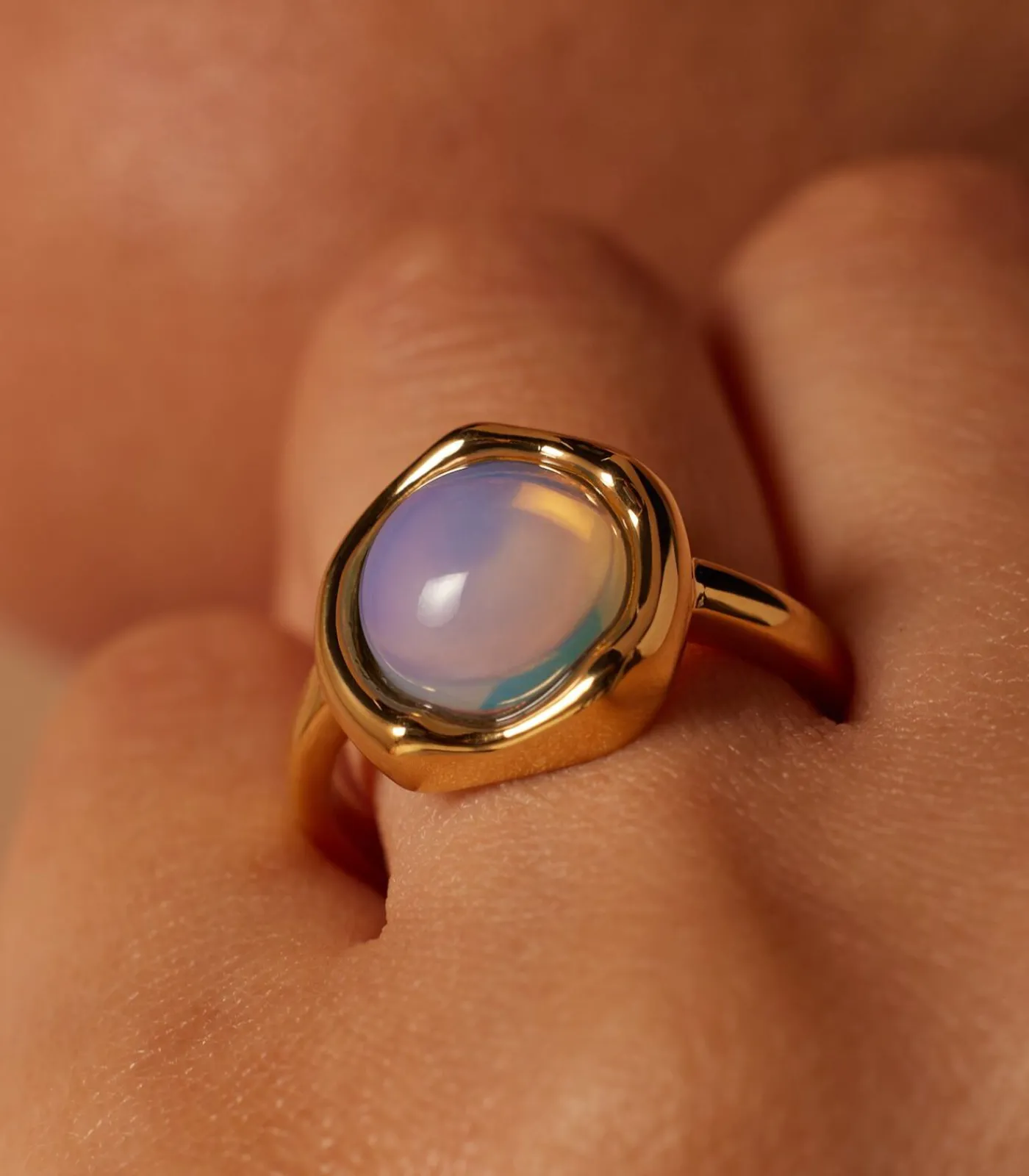 Lucardi Ring Staal - Goudkleurig offWhite Sale