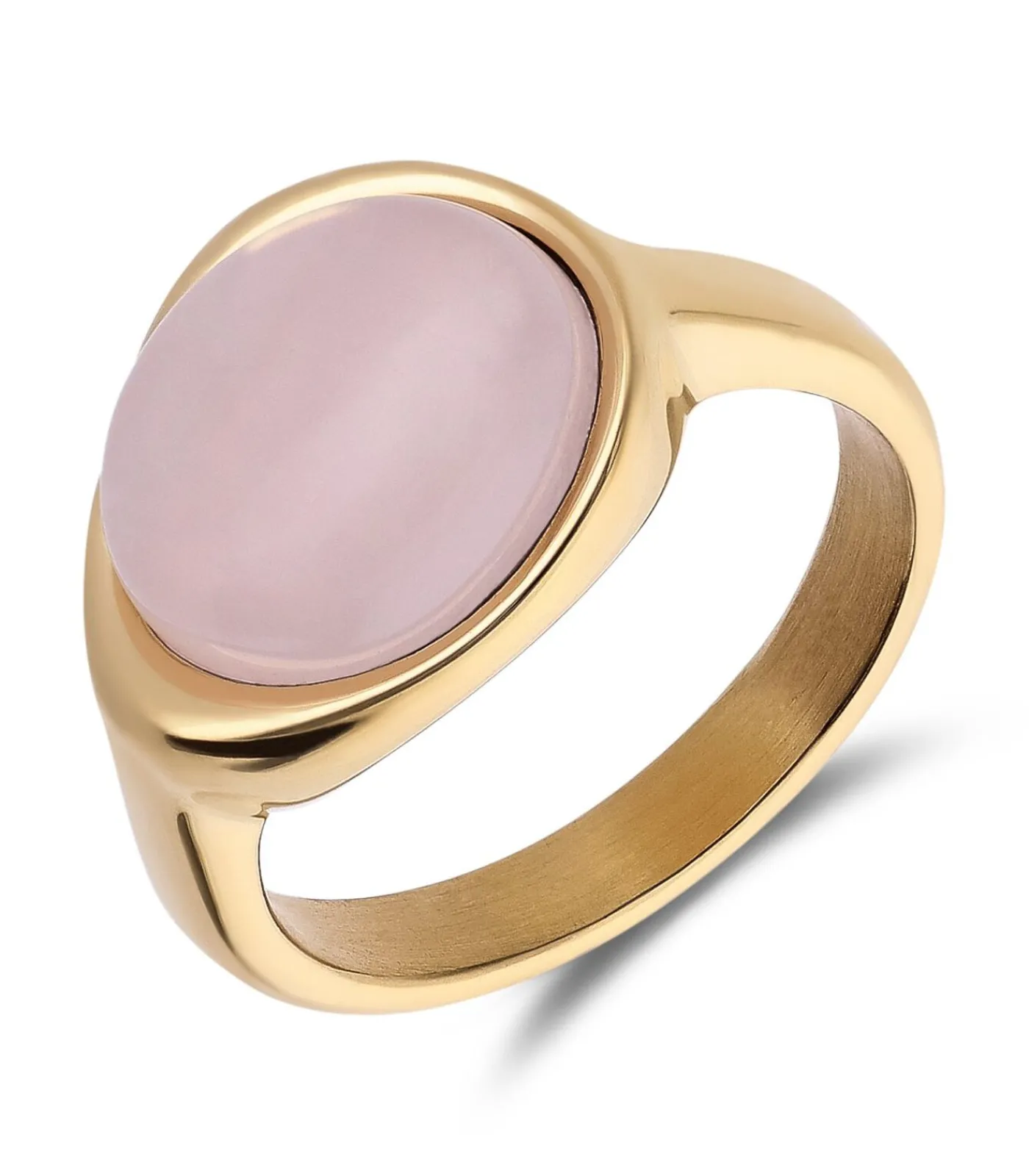 Lucardi Ring Staal - Goudkleurig pink Discount