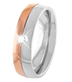 Lucardi Ring Staal - rosekleurig-zilverkleurig multicolor New