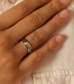Lucardi Ring Staal - Zilverkleurig silver Hot