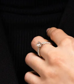 MES BIJOUX Ring "Tawo" Goud, Topaas en Diamanten silver Hot