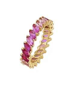 NOELANI Ring voor dames, 925 Sterling zilver, zirkonia synth. pink Clearance