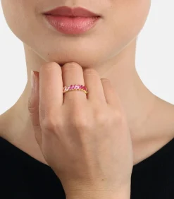 NOELANI Ring voor dames, 925 Sterling zilver, zirkonia synth. pink Clearance