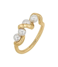NOELANI Ring voor dames, roestvrij staal, schelp middenkraal white