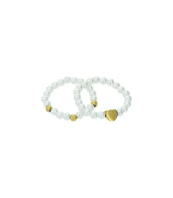 Amor Ring voor dames, roestvrij staal, glaskraal | hartje gold Discount