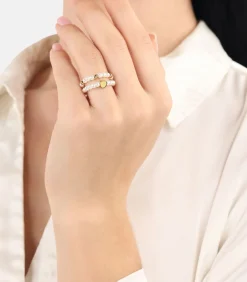 Amor Ring voor dames, roestvrij staal, glaskraal | hartje gold Discount