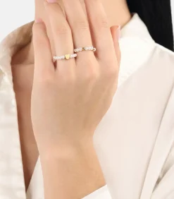 Amor Ring voor dames, roestvrij staal, glaskraal | hartje gold Discount