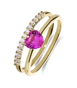 Lucardi Ring Zilver gold Hot