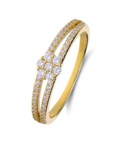 Lucardi Ring Zilver - Goudkleurig gold Outlet