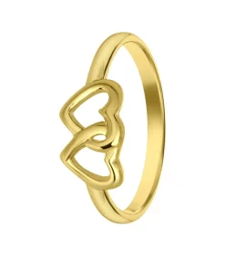 Lucardi Ring Zilver - goudkleurig gold Hot