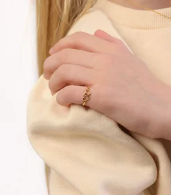 Lucardi Ring Zilver - goudkleurig gold Hot