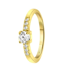 Lucardi Ring Zilver - goudkleurig gold Hot