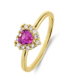 Lucardi Ring Zilver - Goudkleurig gold Clearance