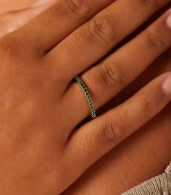 Lucardi Ring Zilver - Goudkleurig green Outlet