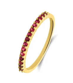 Lucardi Ring Zilver - Goudkleurig red Clearance