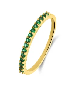 Lucardi Ring Zilver - Goudkleurig green Hot