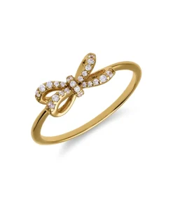Lucardi Ring Zilver - Strikje gold Outlet