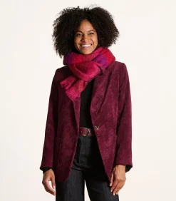 La Fée Maraboutée Rode mohair sjaal met strepen red Discount