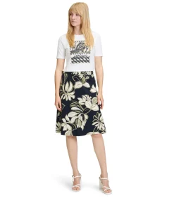 Betty Barclay Rok met elastiek darkBlue/green Best