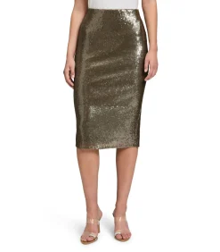 Vera Mont Rok met pailletten aubergine/brown/darkBeige/taupe Hot